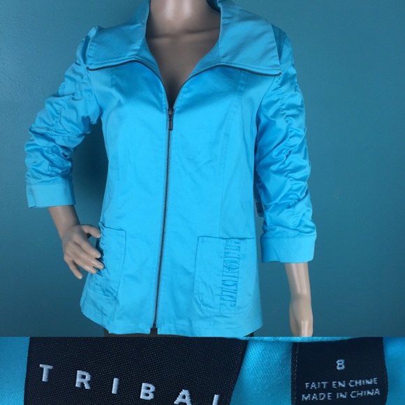 NWT Tribal Blue Zipper Jacket - Picture 3 of 8
